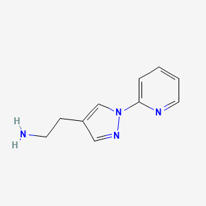 molecular formula C10H12N4 B1532071 2-[1-(pyridin-2-yl)-1H-pyrazol-4-yl]ethan-1-amine CAS No. 1870651-92-5