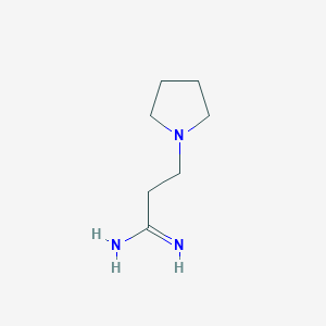 molecular formula C7H15N3 B15320720 3-(Pyrrolidin-1-yl)propanimidamide 