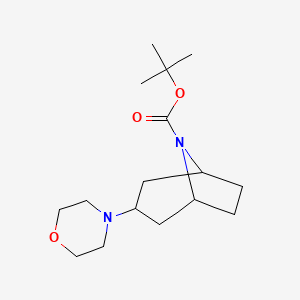 molecular formula C16H28N2O3 B1532074 tert-Butyl 3-(4-morpholinyl)-8-azabicyclo[3.2.1]octane-8-carboxylate CAS No. 1809831-21-7