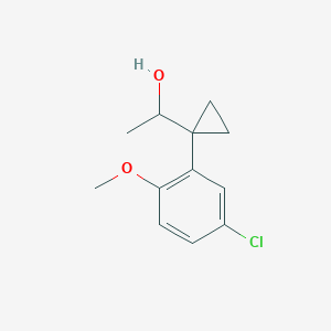 molecular formula C12H15ClO2 B15320842 1-[1-(5-Chloro-2-methoxyphenyl)cyclopropyl]ethan-1-ol 