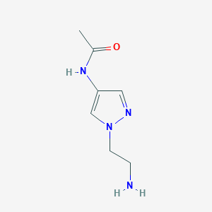 molecular formula C7H12N4O B1532088 N-[1-(2-aminoethyl)-1H-pyrazol-4-yl]acetamide CAS No. 1185301-90-9