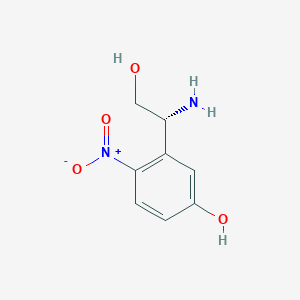 molecular formula C8H10N2O4 B15320935 (r)-3-(1-Amino-2-hydroxyethyl)-4-nitrophenol 