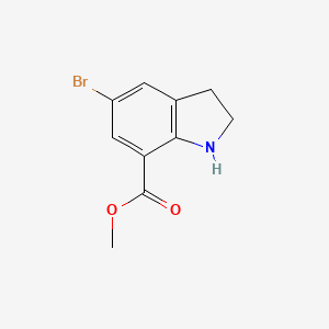 molecular formula C10H10BrNO2 B1532116 Methyl 5-bromoindoline-7-carboxylate CAS No. 860624-88-0