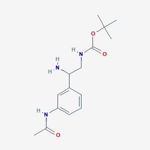 molecular formula C15H23N3O3 B15321182 N-(3-{1-amino-2-[(tert-butoxy)carbonylamino]ethyl}phenyl)acetamide 