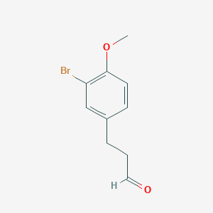 molecular formula C10H11BrO2 B15321189 3-(3-Bromo-4-methoxyphenyl)propanal 