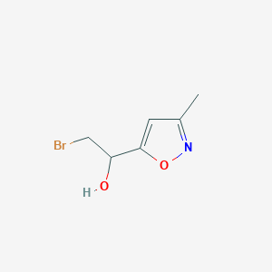 molecular formula C6H8BrNO2 B15321486 2-Bromo-1-(3-methyl-1,2-oxazol-5-yl)ethan-1-ol 