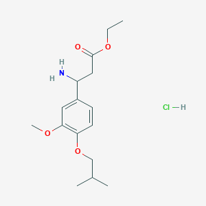 molecular formula C16H26ClNO4 B1532158 Ethyl 3-amino-3-(4-isobutoxy-3-methoxyphenyl)-propanoate hydrochloride CAS No. 945419-76-1