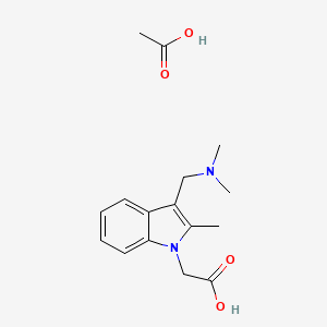 molecular formula C16H22N2O4 B1532162 (3-二甲氨基甲基-2-甲基-吲哚-1-基)-乙酸乙酸盐 CAS No. 1185294-31-8