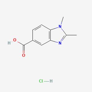 molecular formula C10H11ClN2O2 B1532169 1,2-二甲基-1H-1,3-苯并二唑-5-羧酸盐酸盐 CAS No. 1221724-84-0