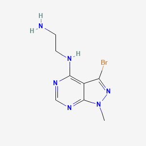 molecular formula C8H11BrN6 B1532172 N-(2-aminoethyl)-3-bromo-1-methyl-1H-pyrazolo[3,4-d]pyrimidin-4-amine CAS No. 1258651-37-4
