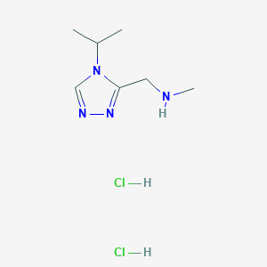 molecular formula C7H16Cl2N4 B1532175 [(4-Isopropyl-4H-1,2,4-triazol-3-yl)methyl]methylamine dihydrochloride CAS No. 1269379-00-1