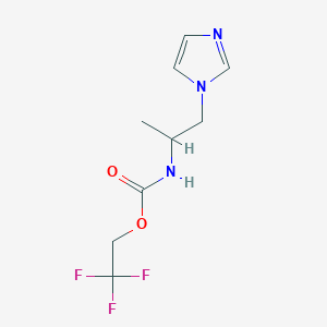 molecular formula C9H12F3N3O2 B1532177 2,2,2-trifluoroethyl N-[1-(1H-imidazol-1-yl)propan-2-yl]carbamate CAS No. 1223468-06-1