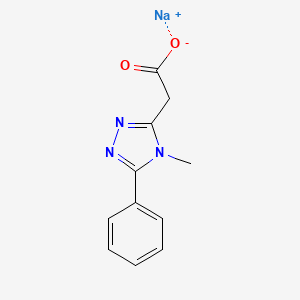 molecular formula C11H10N3NaO2 B1532182 sodium 2-(4-methyl-5-phenyl-4H-1,2,4-triazol-3-yl)acetate CAS No. 1240528-61-3