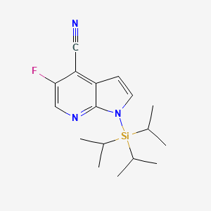 molecular formula C17H24FN3Si B1532186 5-Fluoro-1-(triisopropylsilyl)-1H-pyrrolo[2,3-b]pyridine-4-carbonitrile CAS No. 1228666-58-7