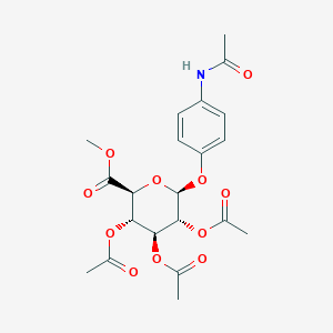 molecular formula C21H25NO11 B015322 methyl (2S,3S,4S,5R,6S)-6-(4-acetamidophenoxy)-3,4,5-triacetyloxyoxane-2-carboxylate CAS No. 30824-21-6