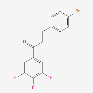 molecular formula C15H10BrF3O B1532202 3-(4-Bromophenyl)-1-(3,4,5-trifluorophenyl)propan-1-one CAS No. 898762-02-2