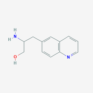 molecular formula C12H14N2O B15322236 6-Quinolinepropanol, beta-amino- CAS No. 856602-44-3