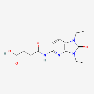 molecular formula C14H18N4O4 B1532236 3-({1,3-diethyl-2-oxo-1H,2H,3H-imidazo[4,5-b]pyridin-5-yl}carbamoyl)propanoic acid CAS No. 1110717-65-1