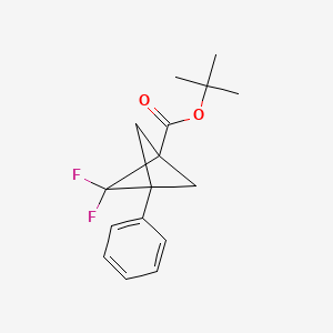 molecular formula C16H18F2O2 B15322524 Tert-butyl 2,2-difluoro-3-phenylbicyclo[1.1.1]pentane-1-carboxylate 