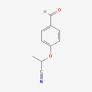 molecular formula C10H9NO2 B1532259 2-(4-Formylphenoxy)propanenitrile CAS No. 1247474-36-7