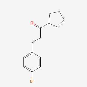 molecular formula C14H17BrO B1532261 2-(4-Bromophenyl)ethyl cyclopentyl ketone CAS No. 898762-10-2