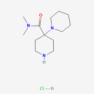 molecular formula C13H26ClN3O B1532266 N,N-dimethyl-4-(piperidin-1-yl)piperidine-4-carboxamide hydrochloride CAS No. 945833-81-8