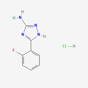 molecular formula C8H8ClFN4 B1532274 3-(2-fluorophenyl)-1H-1,2,4-triazol-5-amine hydrochloride CAS No. 1251922-61-8