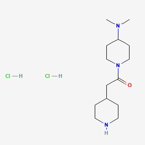 molecular formula C14H29Cl2N3O B1532280 1-[4-(Dimethylamino)piperidin-1-yl]-2-(piperidin-4-yl)ethan-1-one dihydrochloride CAS No. 1221723-73-4