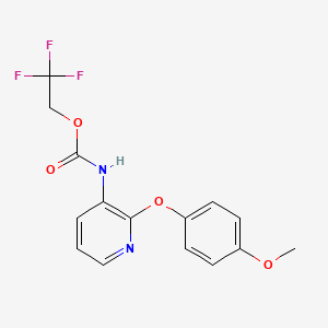 molecular formula C15H13F3N2O4 B1532286 2,2,2-三氟乙基 N-[2-(4-甲氧基苯氧基)吡啶-3-基]氨基甲酸酯 CAS No. 1221725-36-5