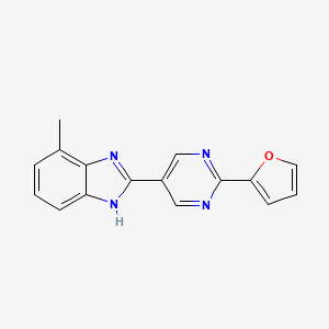 molecular formula C16H12N4O B1532288 2-[2-(2-furyl)pyrimidin-5-yl]-7-methyl-1H-benzimidazole CAS No. 1244902-84-8