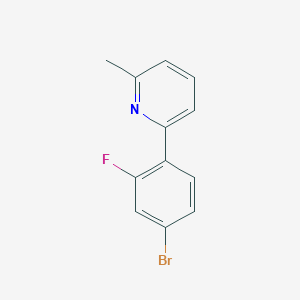 molecular formula C12H9BrFN B1532291 2-(4-Bromo-2-fluorophenyl)-6-methylpyridine CAS No. 1187168-20-2