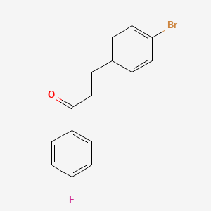molecular formula C15H12BrFO B1532299 3-(4-Bromophenyl)-1-(4-fluorophenyl)propan-1-one CAS No. 898761-40-5