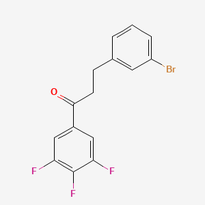 molecular formula C15H10BrF3O B1532300 3-(3-Bromophenyl)-1-(3,4,5-trifluorophenyl)propan-1-one CAS No. 898760-83-3