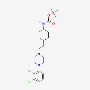 molecular formula C23H35Cl2N3O2 B1532318 trans-N-tert-Butoxycarbonyl-4-[2-[4-(2,3-dichlorophenyl)piperazin-1-yl]ethyl]cyclohexanamine CAS No. 506427-91-4