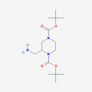 molecular formula C15H29N3O4 B1532320 Di-tert-butyl 2-(aminomethyl)piperazine-1,4-dicarboxylate CAS No. 1256815-07-2