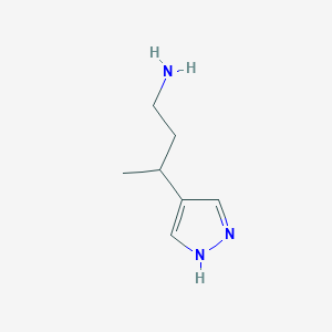 molecular formula C7H13N3 B15323214 3-(1H-pyrazol-4-yl)butan-1-amine 