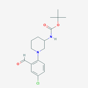 molecular formula C17H23ClN2O3 B1532336 tert-butyl N-[1-(4-chloro-2-formylphenyl)-3-piperidinyl]carbamate CAS No. 1228183-71-8