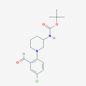 tert-butyl N-[1-(4-chloro-2-formylphenyl)-3-piperidinyl]carbamate