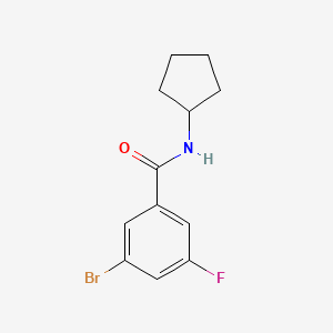 molecular formula C12H13BrFNO B1532340 3-bromo-N-cyclopentyl-5-fluorobenzamide CAS No. 1329399-10-1