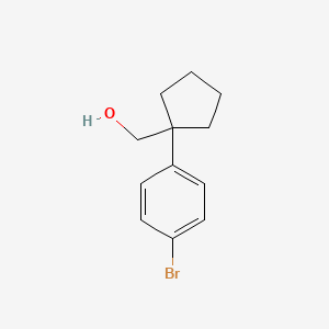 molecular formula C12H15BrO B1532343 [1-(4-Bromophenyl)cyclopentyl]methanol CAS No. 1346689-83-5