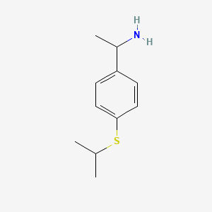 molecular formula C11H17NS B1532347 1-[4-(Propan-2-ylsulfanyl)phenyl]ethan-1-amine CAS No. 1183610-56-1