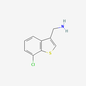 molecular formula C9H8ClNS B15323583 (7-Chlorobenzo[b]thiophen-3-yl)methanamine 