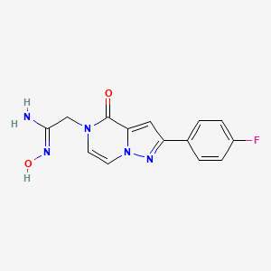 (1Z)-2-[2-(4-fluorophenyl)-4-oxopyrazolo[1,5-a]pyrazin-5(4H)-yl]-N'-hydroxyethanimidamide