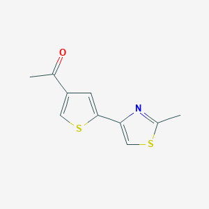 molecular formula C10H9NOS2 B1532364 1-[5-(2-Methyl-1,3-thiazol-4-yl)thiophen-3-yl]ethan-1-one CAS No. 1258651-53-4