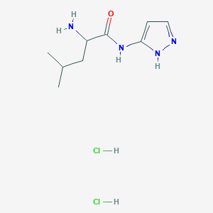 molecular formula C9H18Cl2N4O B1532365 2-amino-4-methyl-N-(1H-pyrazol-3-yl)pentanamide dihydrochloride CAS No. 1258639-42-7