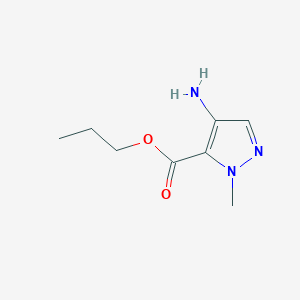 molecular formula C8H13N3O2 B15323661 Propyl 4-amino-1-methyl-1h-pyrazole-5-carboxylate 