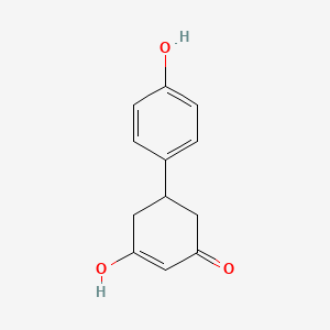 molecular formula C12H12O3 B1532383 3-Hydroxy-5-(4-hydroxyphenyl)cyclohex-2-en-1-one CAS No. 1255147-77-3
