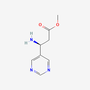 molecular formula C8H11N3O2 B15323861 Methyl (3S)-3-amino-3-(pyrimidin-5-YL)propanoate 