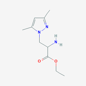 molecular formula C10H17N3O2 B15323873 Ethyl 2-amino-3-(3,5-dimethyl-1h-pyrazol-1-yl)propanoate 