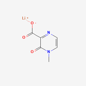 molecular formula C6H5LiN2O3 B15323980 Lithium(1+)4-methyl-3-oxo-3,4-dihydropyrazine-2-carboxylate 